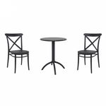 Cross Bistro Set with Octopus 24" Round Table Black S254160