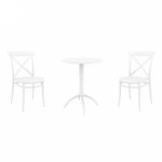 Cross Bistro Set with Octopus 24" Round Table White S254160