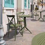 Cross Bistro Set with Sky 24" Round Folding Table Olive Green S254121