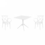 Cross XL Dining Set with Sky 31" Square Table White S256106