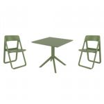 Dream Dining Set with Sky 31" Square Table Olive Green S079106