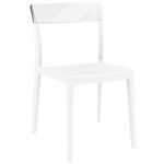 Flash Dining Chair White with Transparent Clear ISP091