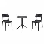 Helen Bistro Set with Sky 24" Round Folding Table Black S284121