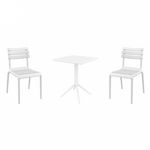 Helen Bistro Set with Sky 24" Square Folding Table White S284114