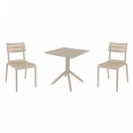 Helen Dining Set with Sky 27" Square Table Taupe S284108