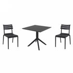 Helen Dining Set with Sky 31" Square Table Black S284106