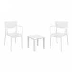 Loft Conversation Set with Ocean Side Table White S128066