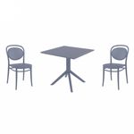 Marcel Dining Set with Sky 31" Square Table Dark Gray S257106