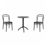 Marie Bistro Set with Octopus 24" Round Table Black S251160
