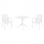 Pacific Dining Set with Sky 27" Square Table White S023108