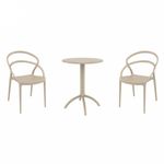 Pia Bistro Set with Octopus 24" Round Table Taupe S086160