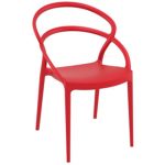 Pia Outdoor Dining Chair Red ISP086