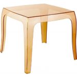 Queen Polycarbonate Square side Table Transparent Amber ISP065