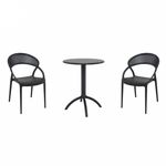 Sunset Bistro Set with Octopus 24" Round Table Black S088160