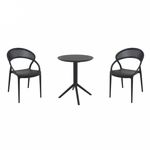 Sunset Bistro Set with Sky 24" Round Folding Table Black S088121