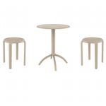 Tom Bistro Set with Octopus 24" Round Table Taupe S286160