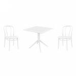 Victor Dining Set with Sky 31" Square Table White S252106