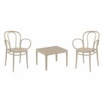 Victor XL Conversation Set with Sky 24" Side Table Taupe S253109