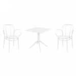 Victor XL Dining Set with Sky 27" Square Table White S253108