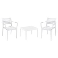 Artemis Conversation Set with Sky 24" Side Table White S011109