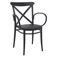 Cross XL Resin Outdoor Arm Chair Black ISP256