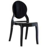 Elizabeth Glossy Polycarbonate Outdoor Bistro Chair Black ISP034