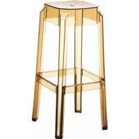 Fox Polycarbonate Outdoor Barstool Transparent Amber ISP037