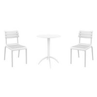 Helen Bistro Set with Octopus 24" Round Table White S284160