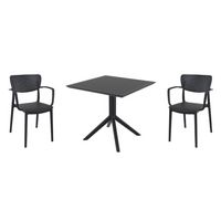 Loft Dining Set with Sky 31" Square Table Black S128106
