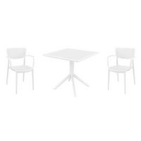 Loft Dining Set with Sky 31" Square Table White S128106