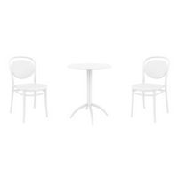 Marcel Bistro Set with Octopus 24" Round Table White S257160