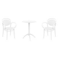 Marcel XL Bistro Set with Octopus 24" Round Table White S258160