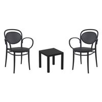Marcel XL Conversation Set with Ocean Side Table Black S258066