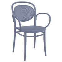 Marcel XL Resin Outdoor Arm Chair Dark Gray ISP258
