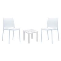 Maya Conversation Set with Ocean Side Table White S025066