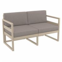 Mykonos Patio Loveseat Taupe with Taupe Cushion ISP1312