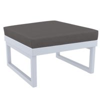 Mykonos Square Ottoman Silver Gray with Charcoal Cushion ISP137F