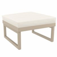 Mykonos Square Ottoman Taupe with Natural Cushion ISP137F