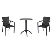 Pacific Bistro Set with Octopus 24" Round Table Black S023160