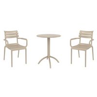 Paris Bistro Set with Octopus 24" Round Table Taupe S282160