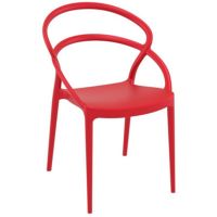 Pia Outdoor Dining Chair Red ISP086