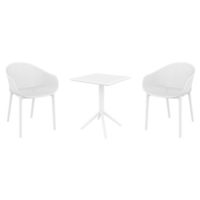 Sky Bistro Set with Sky 24" Square Folding Table White S102114