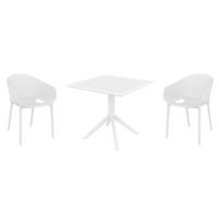 Sky Pro Dining Set with Sky 31" Square Table White S151106