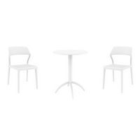 Snow Bistro Set with Octopus 24" Round Table White S092160