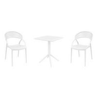 Sunset Bistro Set with Sky 24" Square Folding Table White S088114