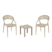 Sunset Conversation Set with Ocean Side Table Taupe S088066