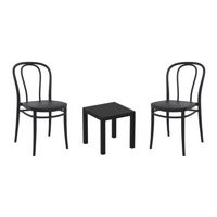 Victor Conversation Set with Ocean Side Table Black S252066