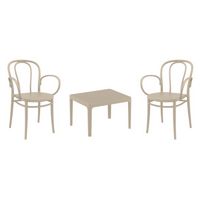 Victor XL Conversation Set with Sky 24" Side Table Taupe S253109