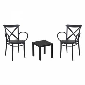 Cross XL Conversation Set with Ocean Side Table Black S256066