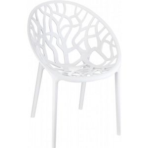 Crystal Outdoor Dining Chair Glossy White ISP052-GWHI